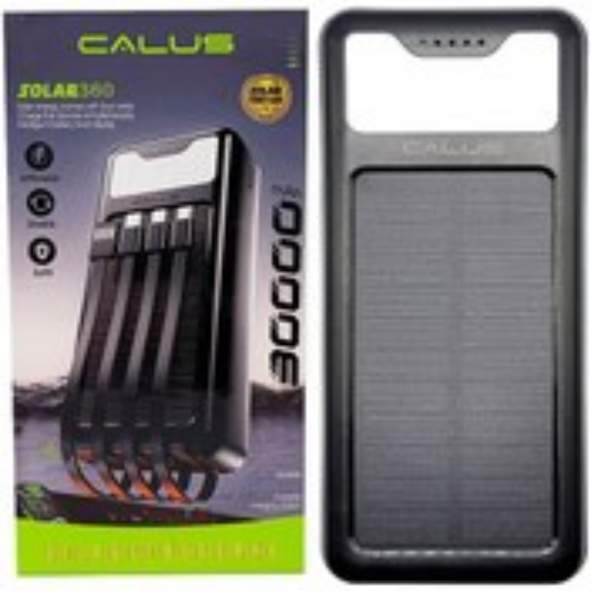 تصویر  پاوربانک 30000 میلی‌آمپر خورشیدی کالوس مدل CALUS Solar360